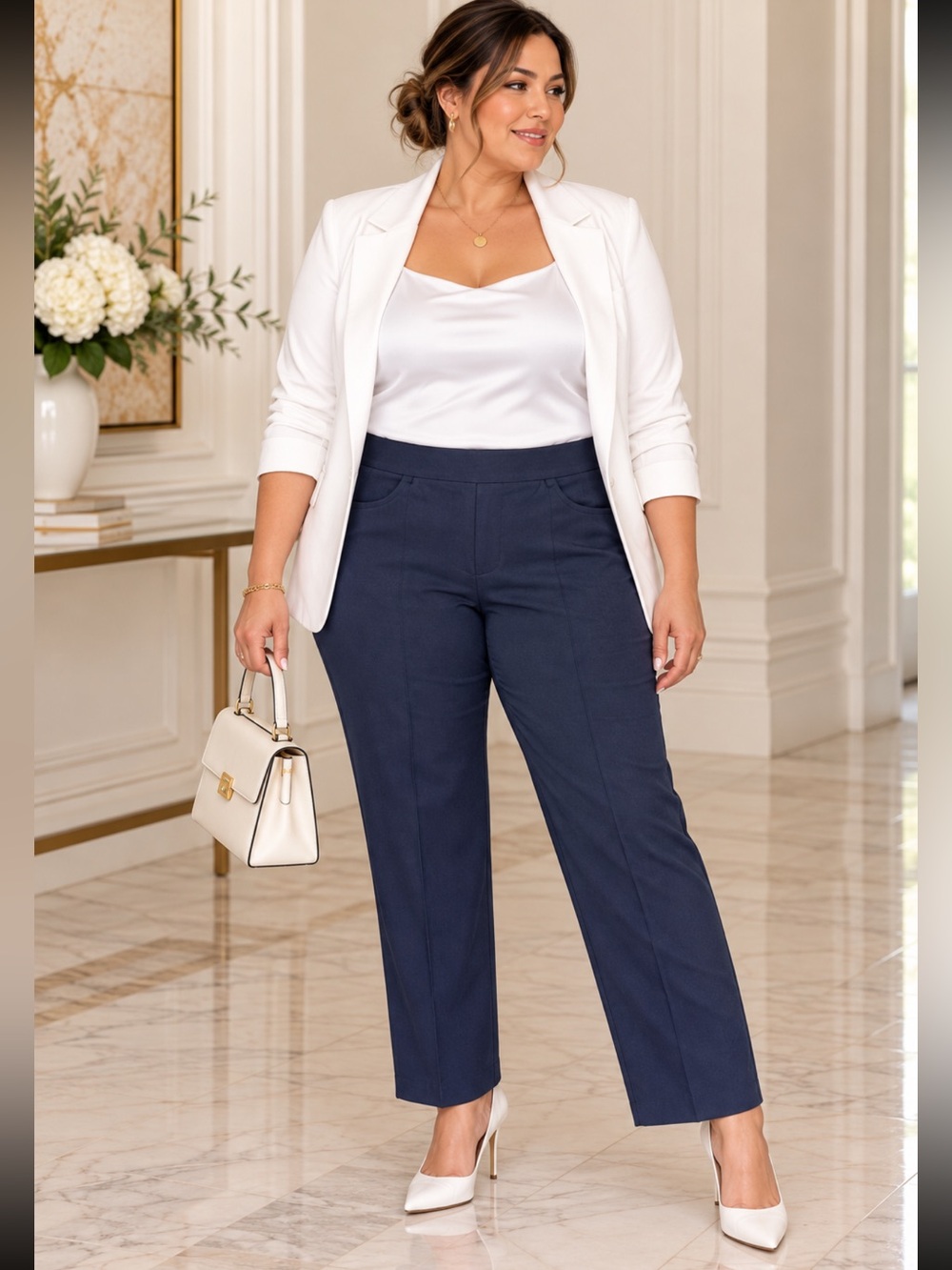 Alfred Dunner 20W gray pull-on ankle pants with front pockets
